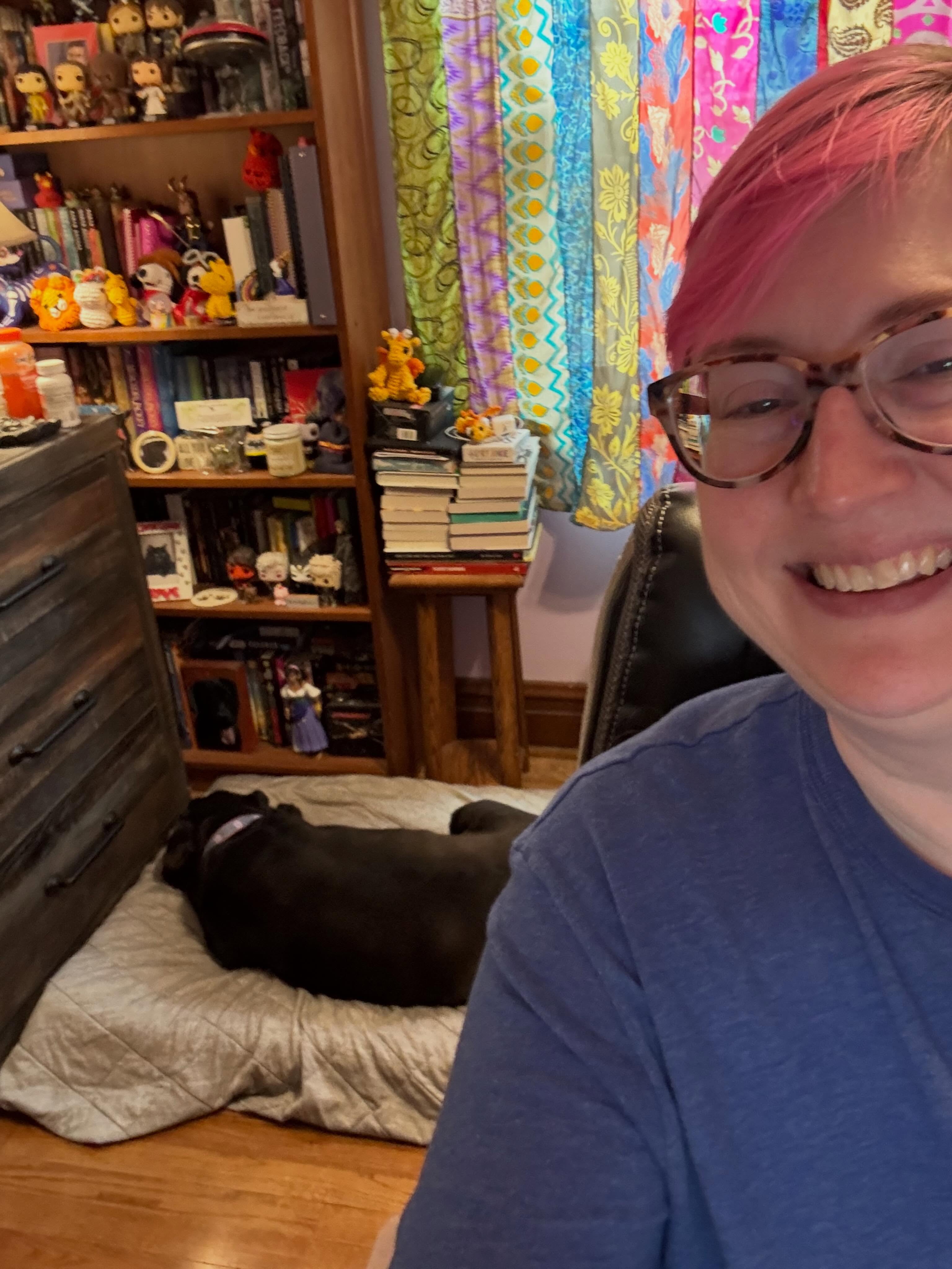 Lily says, “Wake me when you’re done writing this chapter.”