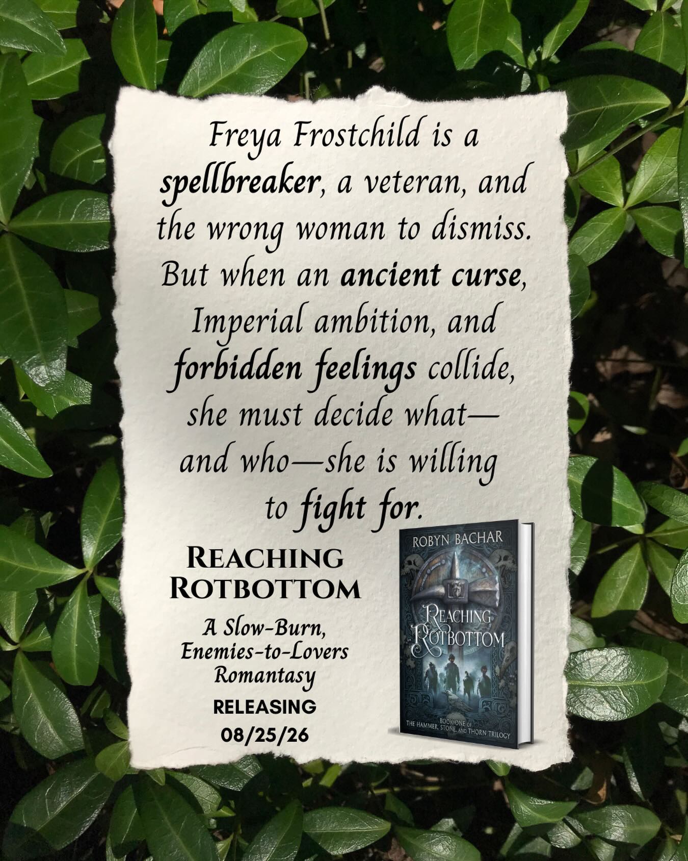 Reaching Rotbottom is a slow-burn, enemies-to-lovers romantasy that releases 08/25/26. Free on Kindle Unlimited, link in bio. #romantasy #slowburnromance #enemiestoloversromance